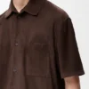 Camisas de manga corta en piel de cabra de gamuza Camisas de manga corta en piel de cabra de gamuza