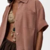 Camisas de manga corta en piel de cabra de gamuza Camisas de manga corta en piel de cabra de gamuza