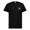 Camiseta de algodón con cuello redondo y manga corta, con anagrama bordado, color negro H526341Xai-1100