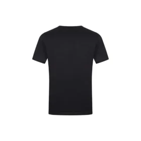 Camiseta de algodón con cuello redondo y manga corta, con anagrama bordado, color negro H526341Xai-1100