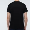 Camiseta de algodón con cuello redondo y manga corta, con anagrama bordado, color negro H526341Xai-1100