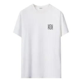 Camiseta de hombre loewe Anagram bordada de algodón, cuello redondo y manga corta, color blanco H526Y22J26-2100