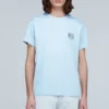 Camiseta de hombre Loewe Anagram Classic de algodón bordado, cuello redondo y manga corta, azul claro H6109230Cr-6410