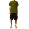 Camiseta de hombre Loewe Anagram Classic de algodón bordado, cuello redondo y manga corta, color verde H6109230Cr-4160