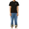 Camiseta de manga corta con cuello redondo de algodón bordado loewe Anagram Classic para hombre, color negro, H6109230Cr-1100