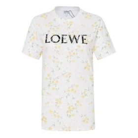Camiseta de manga corta con estampado de flores, color blanco S540333Xar