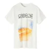 Camiseta de manga corta con estampado loewe para hombre, color blanco, H6299980Pc-2100