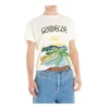 Camiseta de manga corta de algodón con estampado de acuarela para hombre de loewe, color blanco, H6109831Pc-2100