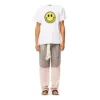 Camiseta de manga corta de algodón puro para hombre de loewe con estampado de cara sonriente en el pecho, color blanco, H616341X87-2100