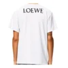 Camiseta de manga corta de algodón puro para hombre de loewe con estampado de cara sonriente en el pecho, color blanco, H616341X87-2100