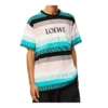 Camiseta de manga corta para hombre de loewe con rayas de algodón y logotipo bordado H6109950Pc-9990
