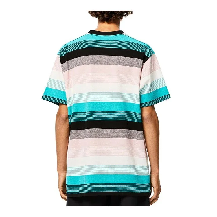 Camiseta de manga corta para hombre de loewe con rayas de algodón y logotipo bordado H6109950Pc-9990