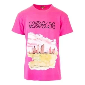 Camiseta de manga corta rosa para hombre de loewe H6109833Pc-7140