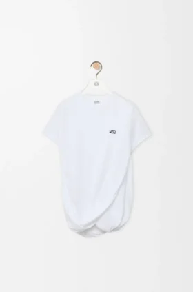 Camiseta drapeada de algodón