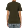 Camiseta holgada de algodón puro con estampado, manga corta, verde oliva S359333Xbp-4160