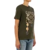 Camiseta holgada de algodón puro con estampado, manga corta, verde oliva S359333Xbp-4160