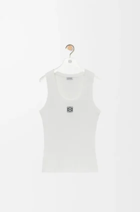 Camiseta sin mangas con anagrama de algodón