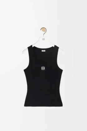 Camiseta sin mangas con anagrama de algodón