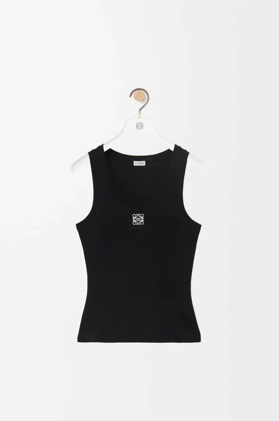 Camiseta sin mangas con anagrama de algodón Camiseta sin mangas con anagrama de algodón