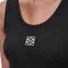 Camiseta sin mangas con anagrama de algodón Camiseta sin mangas con anagrama de algodón