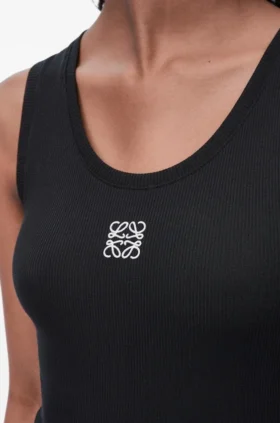 Camiseta sin mangas con anagrama de algodón