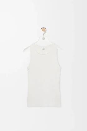 Camiseta sin mangas con anagrama en viscosa elástica