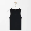 Camiseta sin mangas con anagrama en viscosa elástica