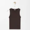 Camiseta sin mangas con anagrama en viscosa elástica