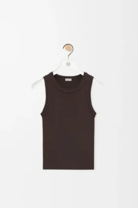 Camiseta sin mangas con anagrama en viscosa elástica