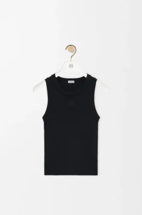 Camiseta sin mangas con anagrama en viscosa elástica