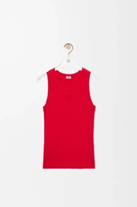 Camiseta sin mangas con anagrama en viscosa elástica