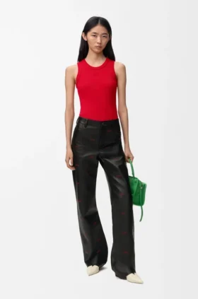 Camiseta sin mangas con anagrama en viscosa elástica