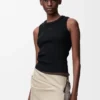 Camiseta sin mangas con anagrama en viscosa elástica