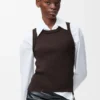 Camiseta sin mangas con anagrama en viscosa elástica
