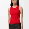 Camiseta sin mangas con anagrama en viscosa elástica
