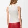 Camiseta sin mangas con anagrama en viscosa elástica Camiseta sin mangas con anagrama en viscosa elástica