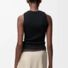 Camiseta sin mangas con anagrama en viscosa elástica