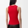 Camiseta sin mangas con anagrama en viscosa elástica