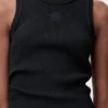 Camiseta sin mangas con anagrama en viscosa elástica