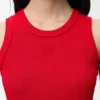 Camiseta sin mangas con anagrama en viscosa elástica