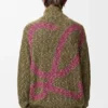 Cardigan con cremallera de algodón, lino y lana Cardigan con cremallera de algodón, lino y lana