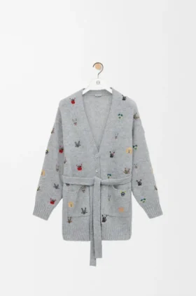 Cardigan de lana con cinturón