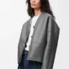 Cardigan «Pebble» de piel de oveja