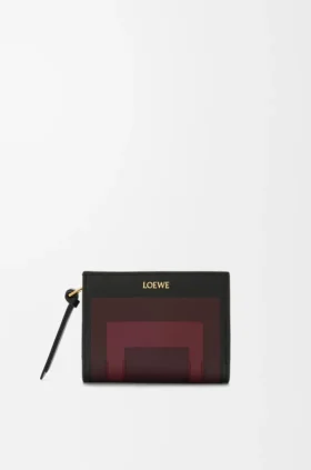 Cartera compacta de piel de becerro napa