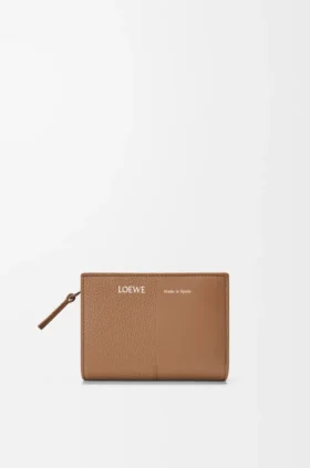 Cartera compacta Duet en piel de becerro lisa y granulada