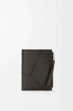 Cartera compacta y delgada Puzzle en piel de becerro clásica