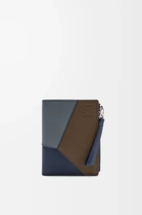 Cartera compacta y delgada Puzzle en piel de becerro clásica