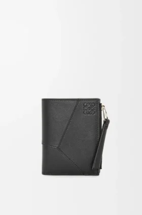Cartera compacta y delgada Puzzle en piel de becerro clásica