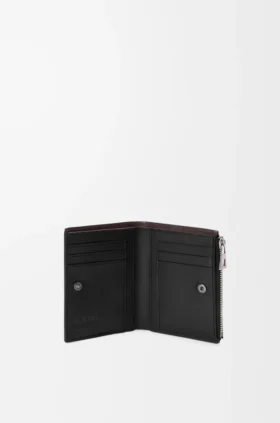 Cartera compacta y delgada Switch en piel de becerro granulada flexible y gamuza