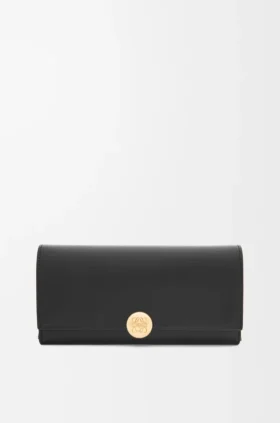 Cartera Continental Pebble en piel de becerro napa brillante